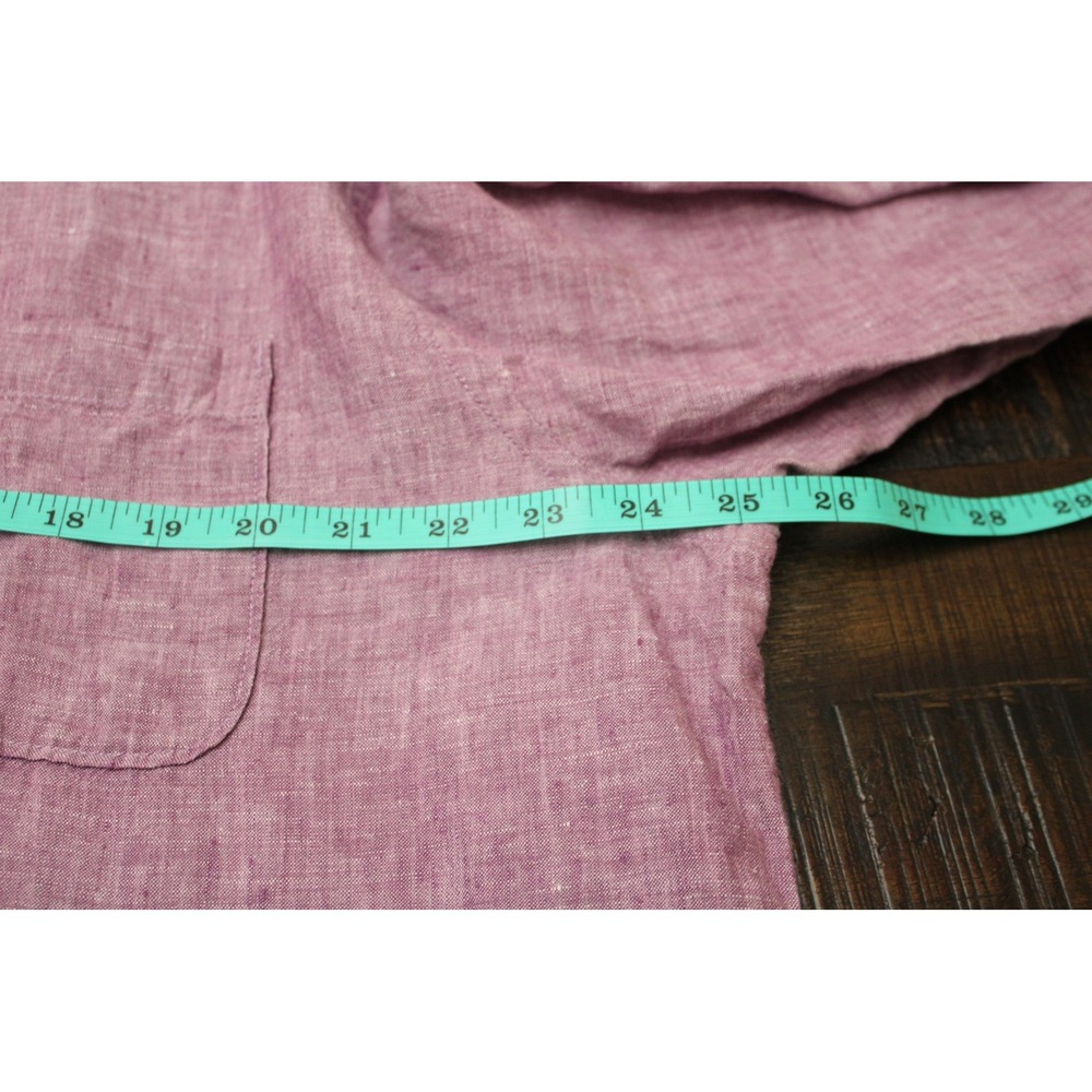Tommy Bahama Shirt Mens XL Purple Solid Long Sleeve Linen Button Up Casual - Picture 7 of 9